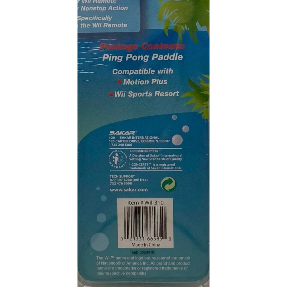 Wii Sports Resort Ping Pong Paddle Compatible With Motion Plus